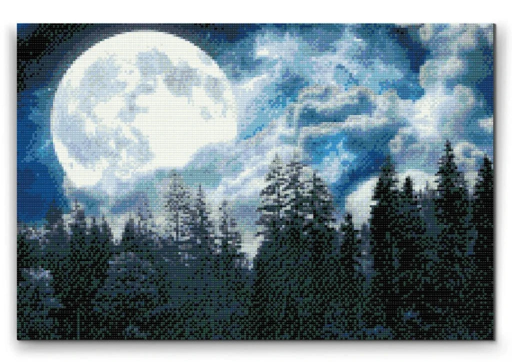 FULDMÅNE OVER SKOVEN – Diamond Paint