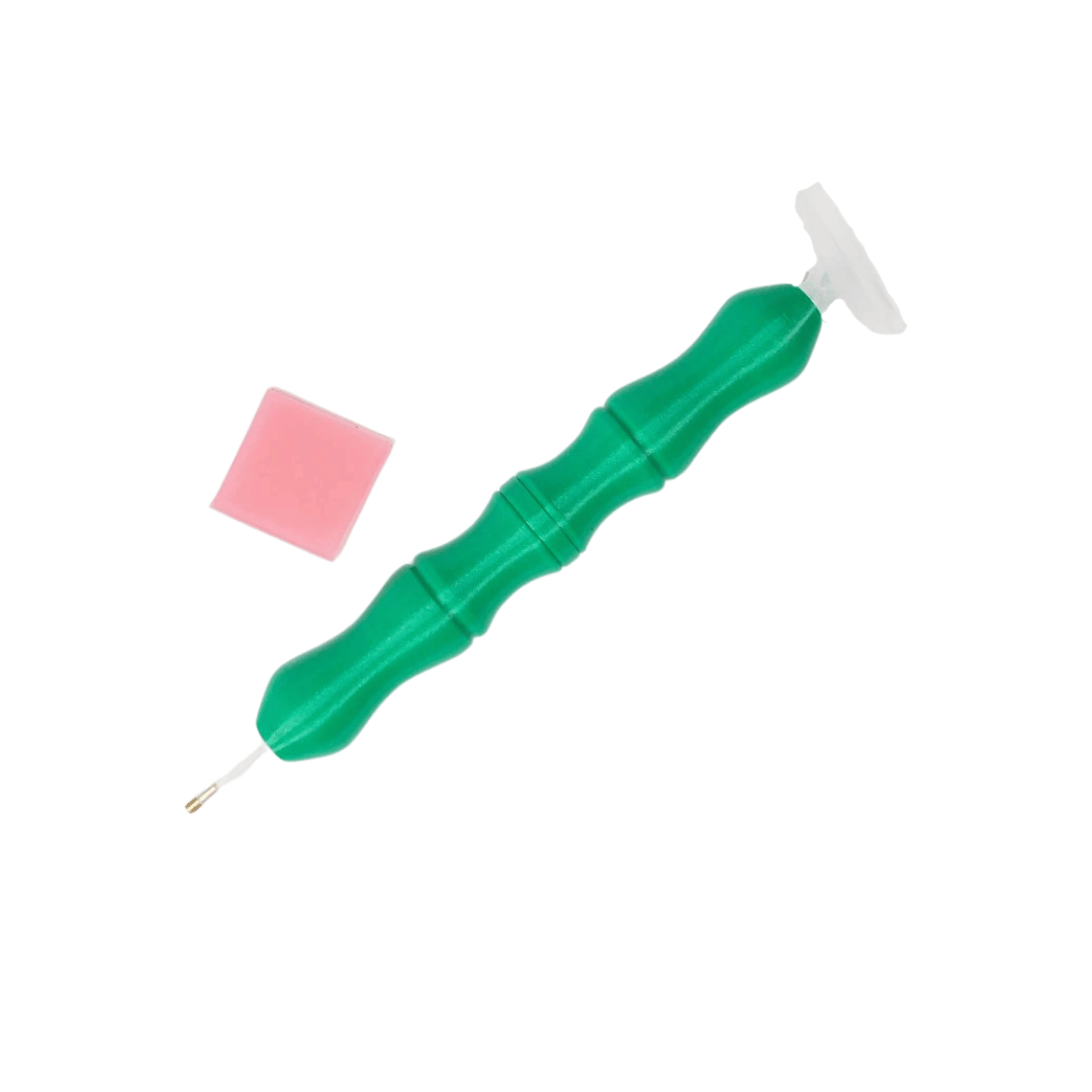 Diamond Painting Pen Bred i grøn - ergonomisk pen til diamond paint projekter