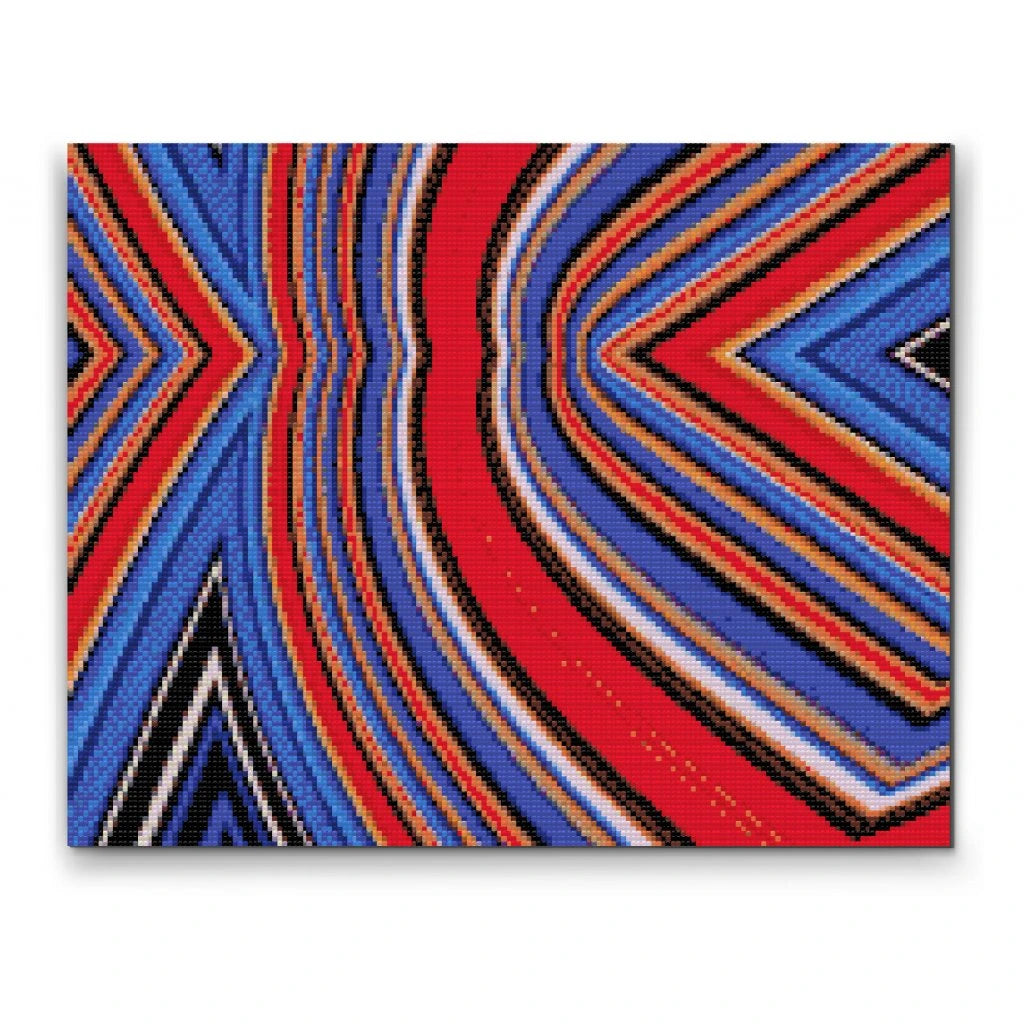 Abstrakt diamond painting med farverige mønstre og moderne design – Premium Diamond Painting DK