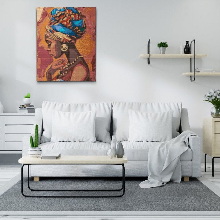 Afrikansk pige- premium diamond art - diamond painting i højeste kvalitet
