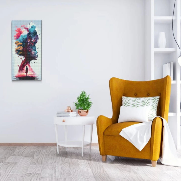 Diamond painting med eksploderende farver og kreativ energi