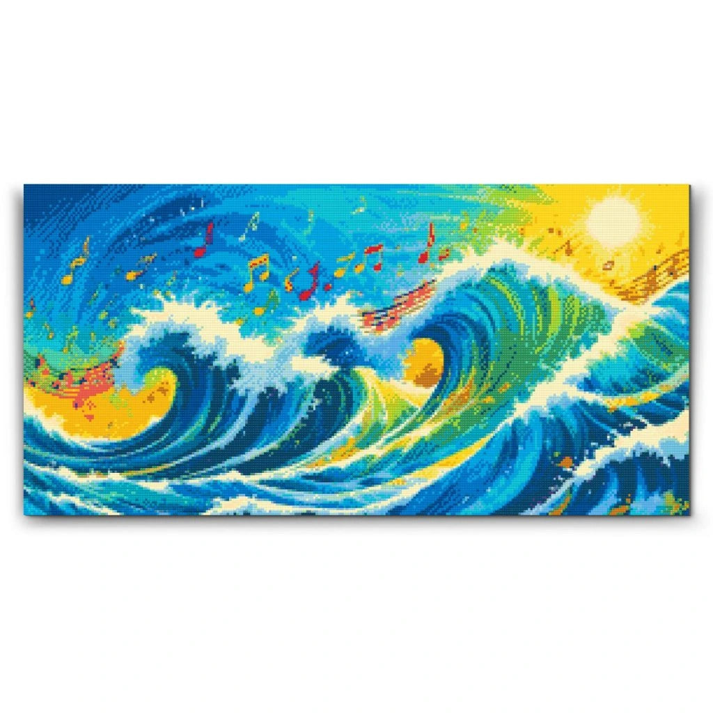 Musik på Havets Bølger - premium diamond art - diamond painting i højeste kvalitet