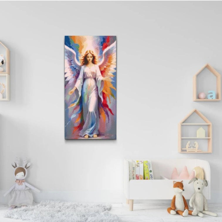 Regnbueengel - premium diamond art - diamond painting i højeste kvalitet