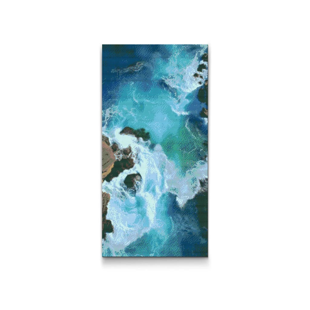 Skab en beroligende atmosfære med Havets Overflade Diamond Painting! Perfekt til afslapning, kreativitet og smuk vægdekoration.