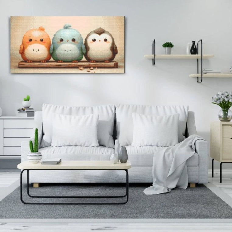 Søde Pingviner - premium diamond art - diamond painting i højeste kvalitet