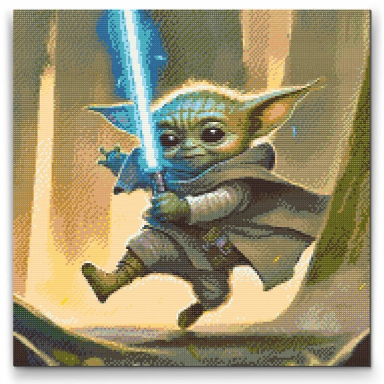 Baby Yoda - premium diamond art - diamond painting i højeste kvalitet