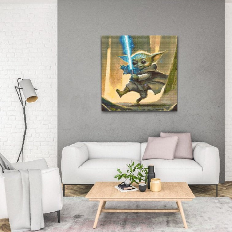 Baby Yoda - premium diamond art - diamond painting i højeste kvalitet