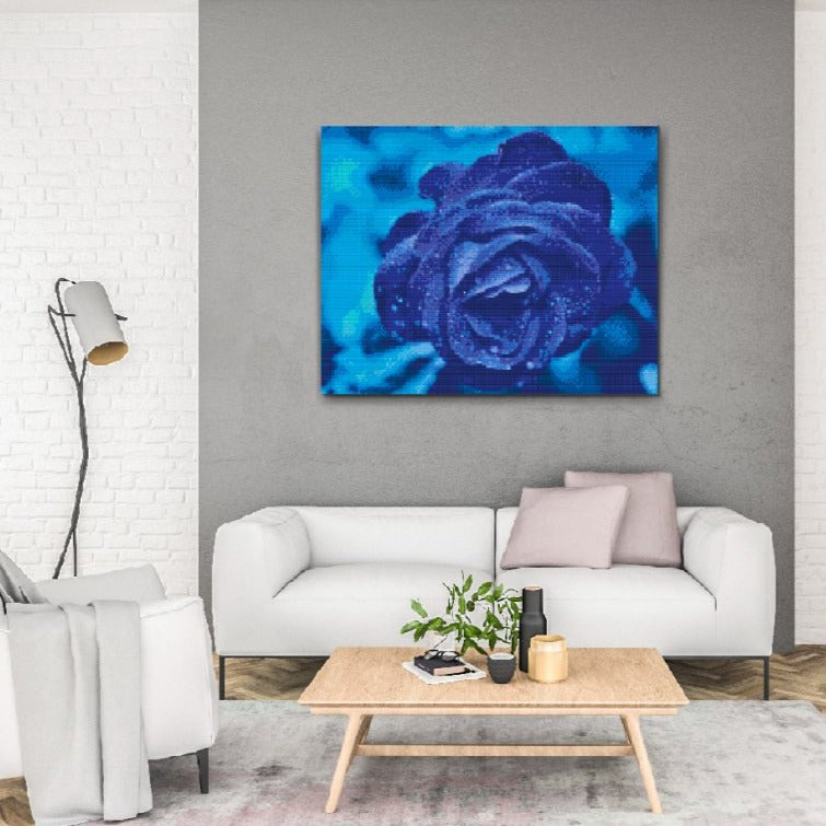 Blå Rose - premium diamond art - diamond painting i højeste kvalitet