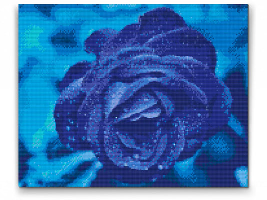 Blå Rose - premium diamond art - diamond painting i højeste kvalitet