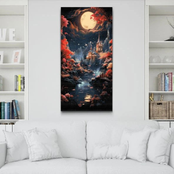 Eventyrskov diamond painting – Mystisk natur og måneskin i ét kreativt projekt