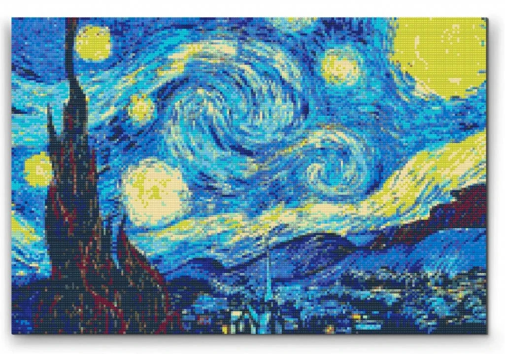 Van Gogh stjernenat diamond art som kreativt DIY diamond painting-projekt