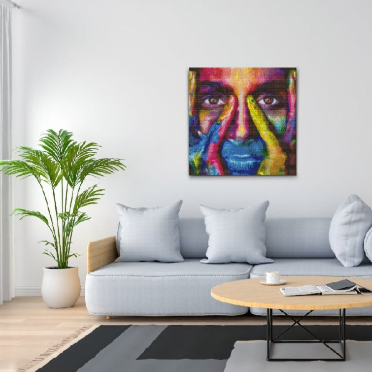 Farverigt Ansigt - premium diamond art