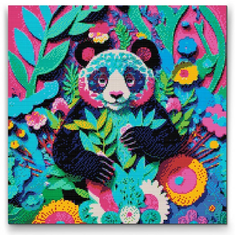 Glad panda- premium diamond art - diamond painting i højeste kvalitet