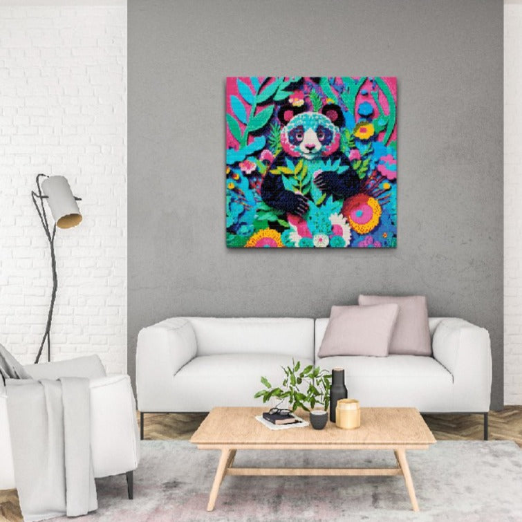 Glad panda- premium diamond art - diamond painting i højeste kvalitet