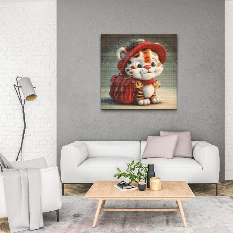 Lille Tiger- premium diamond art - diamond painting i højeste kvalitet