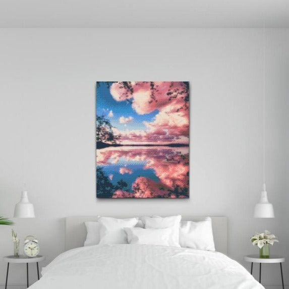 Lyserød Himmel - premium diamond art - diamond painting i højeste kvalitet