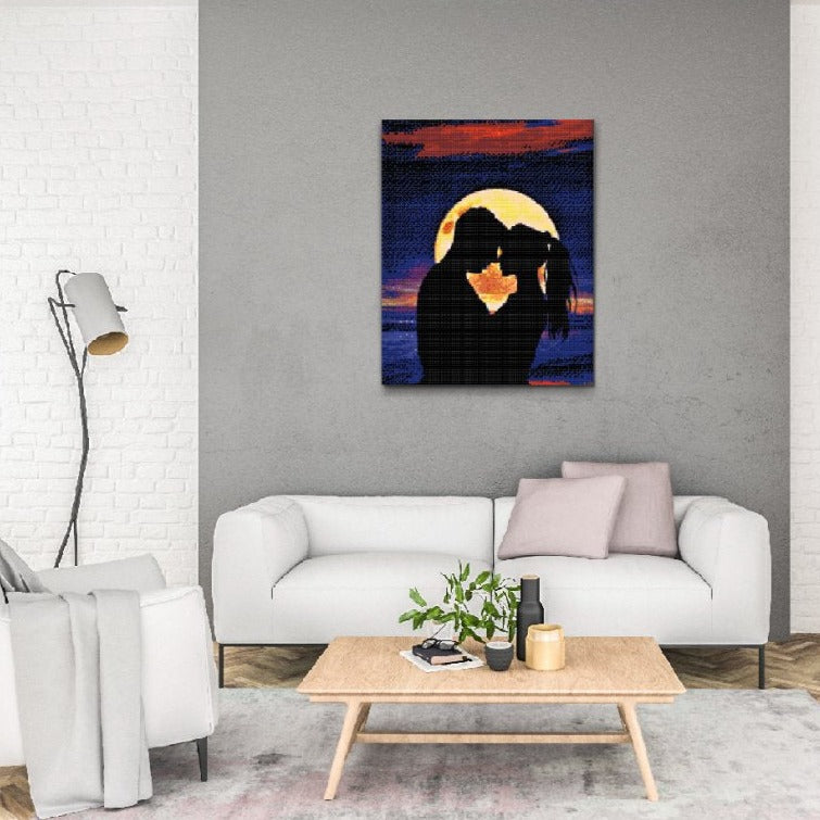 Romantik ved solnedgang- premium diamond art - diamond painting i højeste kvalitet