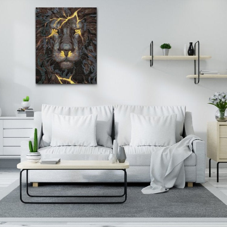 Sort Løve - premium diamond art - diamond painting i højeste kvalitet