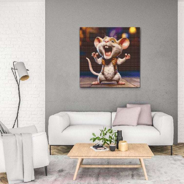 Syngende Mus- premium diamond art - diamond paint i højeste kvalitet