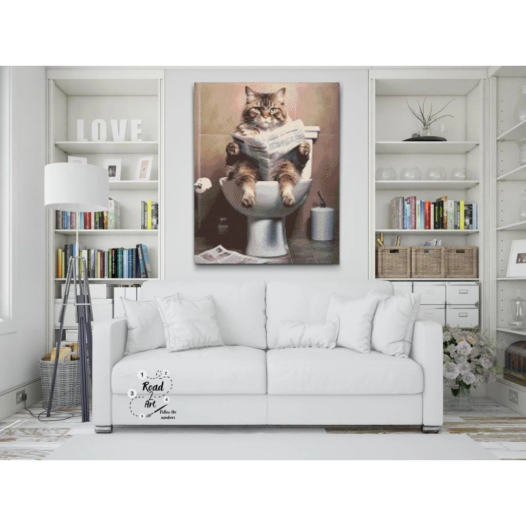 Kattens Pause | Sjovt Diamond Painting til Katteelskere