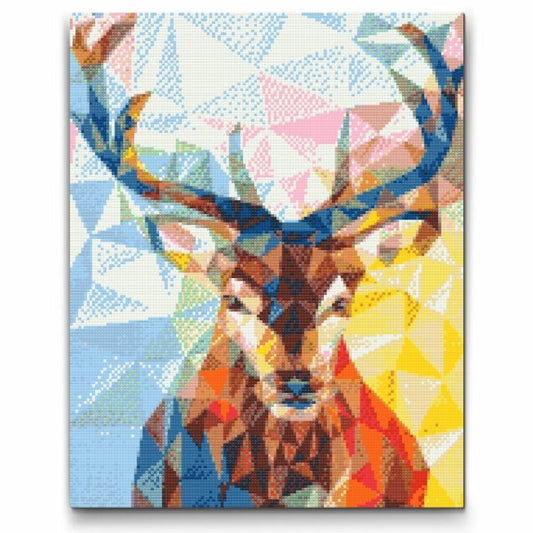 Cubic Deer - premium diamond art - diamond painting i højeste kvalitet
