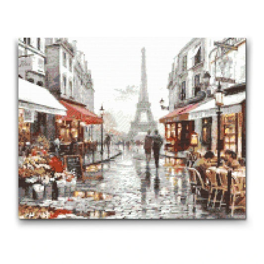 Romantik i Paris – Diamond painting med Eiffeltårnet og fransk caféstemning