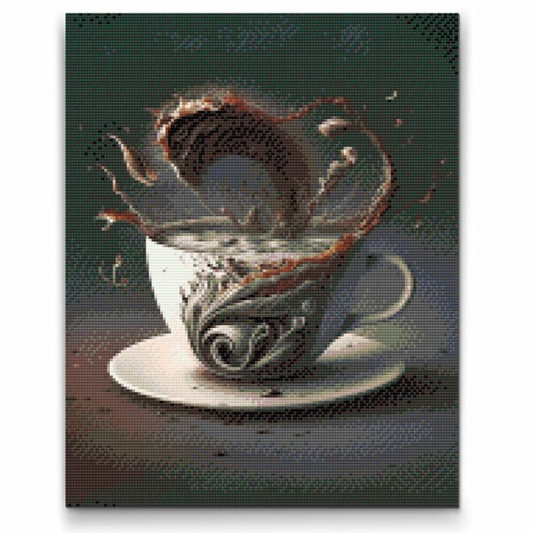 Kaffe Tsunami - premium diamond art painting med hurtig levering
