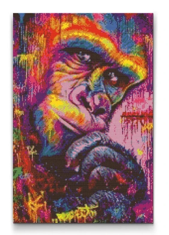 Gorilla Diamond Painting – Kraft og farver i ét motiv