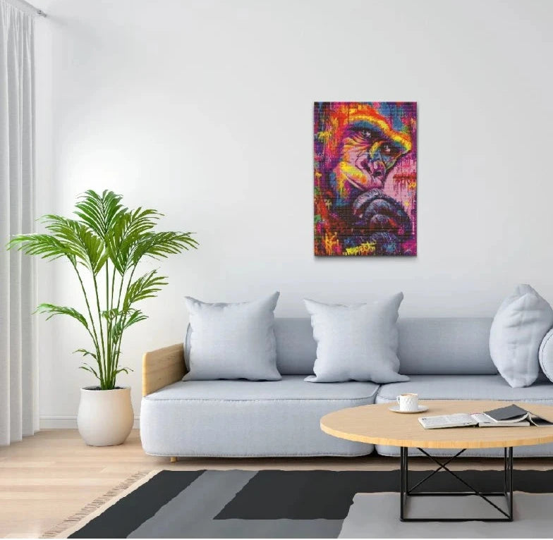 Gorilla Diamond Painting – Kraft og farver i ét motiv