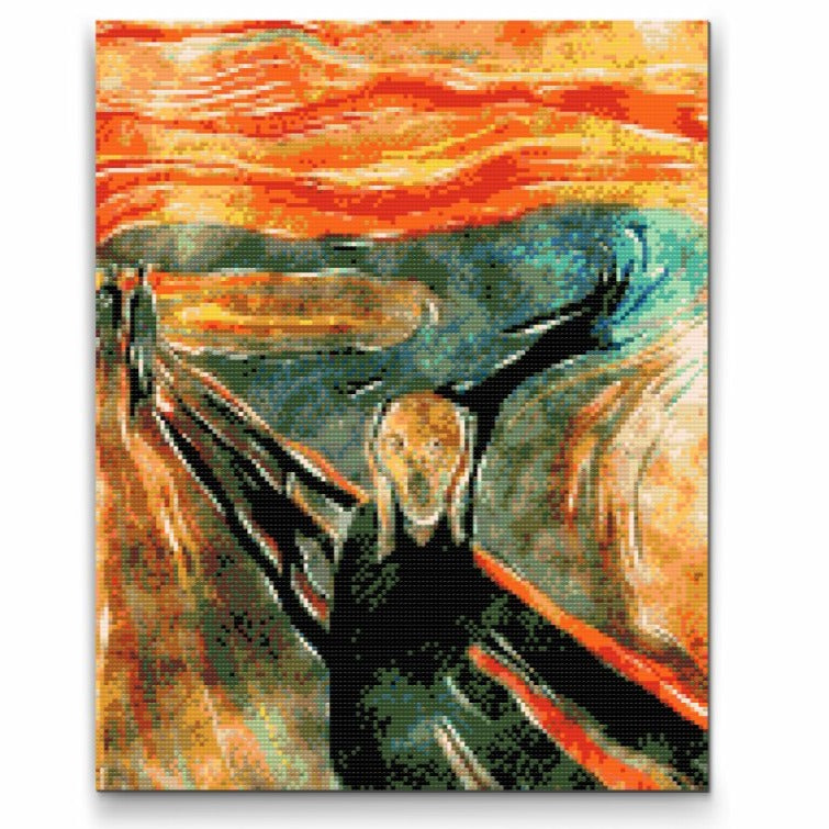 Skriget af Edvard Munch - premium diamond art painting med hurtig levering