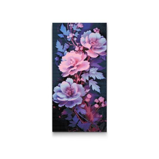 Midnatsblomster diamond painting – Smukke blomster i natlige farver