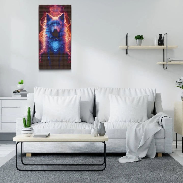 Magisk ulv diamond painting – Spirituel kunst med måneskin og dyb energi