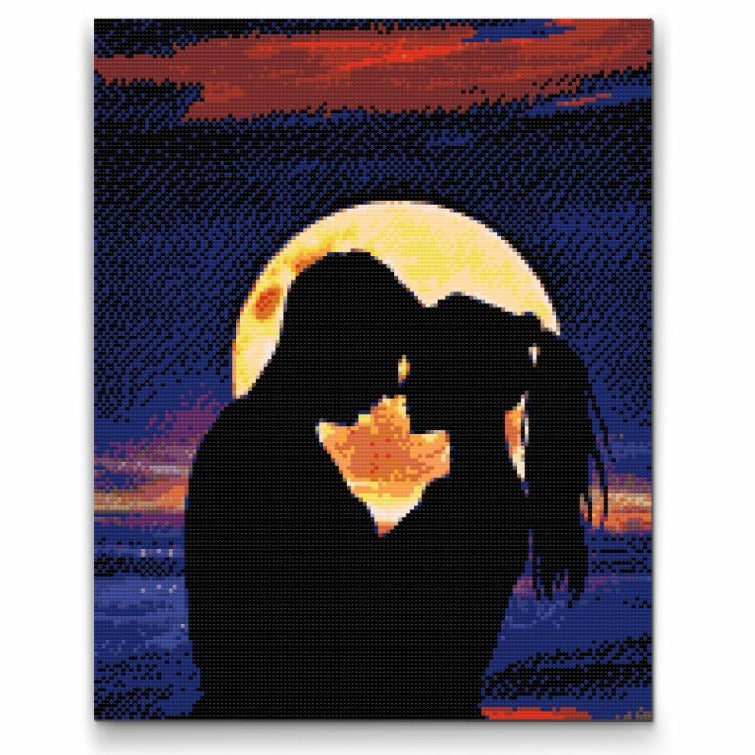 Romantik ved solnedgang- premium diamond art - diamond painting i højeste kvalitet